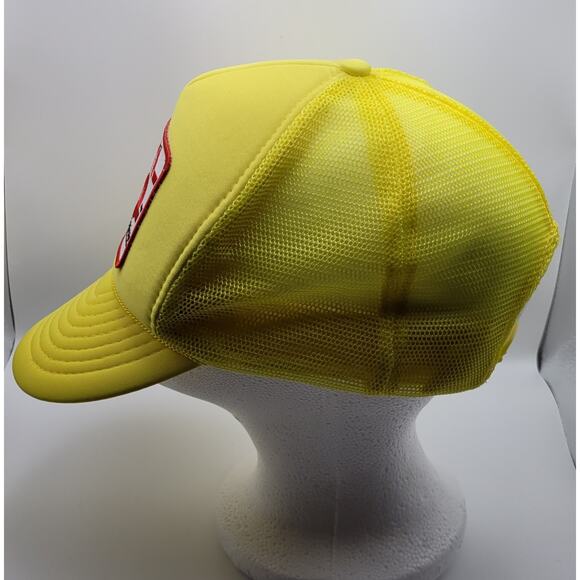 Vintage Advance Auto Parts Hat Cap Snapback Yellow Trucker PDQ Logo Patch 80's - Picture 11 of 16
